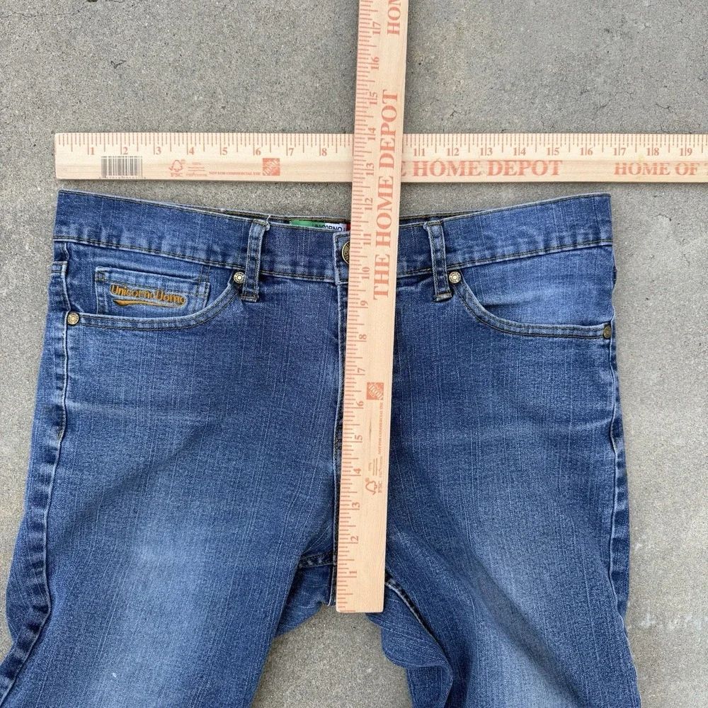 Y2K Unicorno Uomo‎ Italia Jeans Mens 34x30 Blue Denim Straight Leg Made in Italy